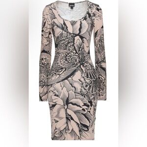 Just Cavalli Floral Print Long Sleeve Dress